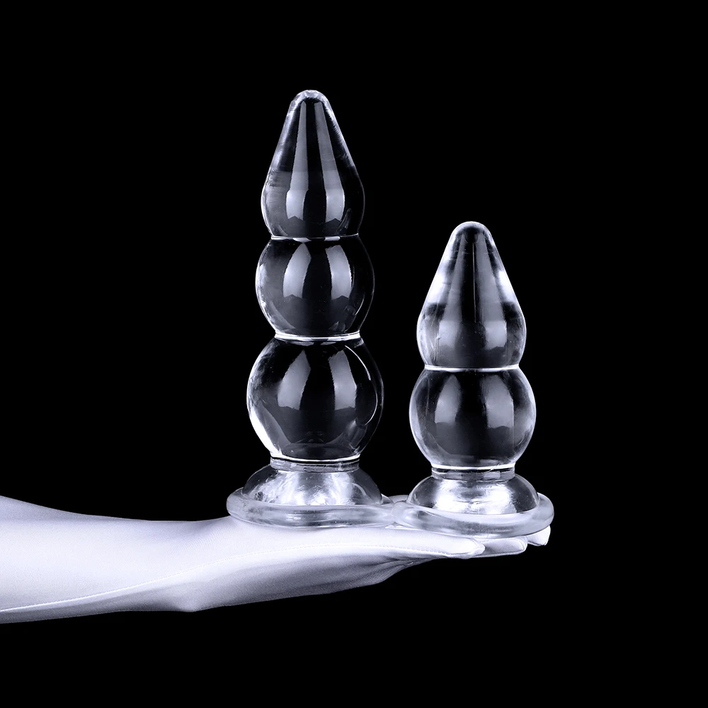 4 Sizes Large Pull Beads Clear Anal Plug Huge ButtPlug Anus Dilator Expansion Vaginal Masturbator Aldult Sex Toys For Women Men