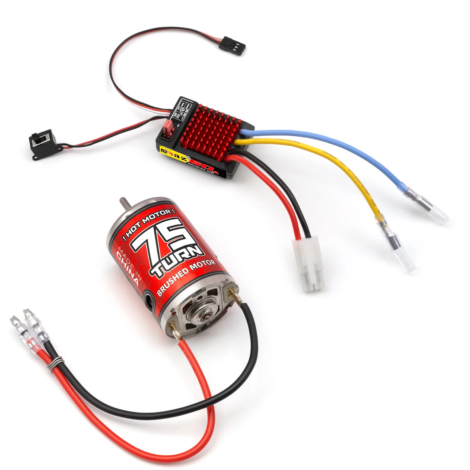 RCXAZ 540 Pro Brushed Motor 12T-75T 60A Waterdichte ESC Snelheidsregelaar Combo voor 1/10 RC Crawler Klim Drift Auto Boot