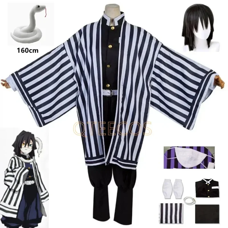 Demon Slayer Iuro Obanai Cosplay Costume Adult Anime Kimetsu No Yaiba Tanjirou Halloween Costumes Clothes Wig Set