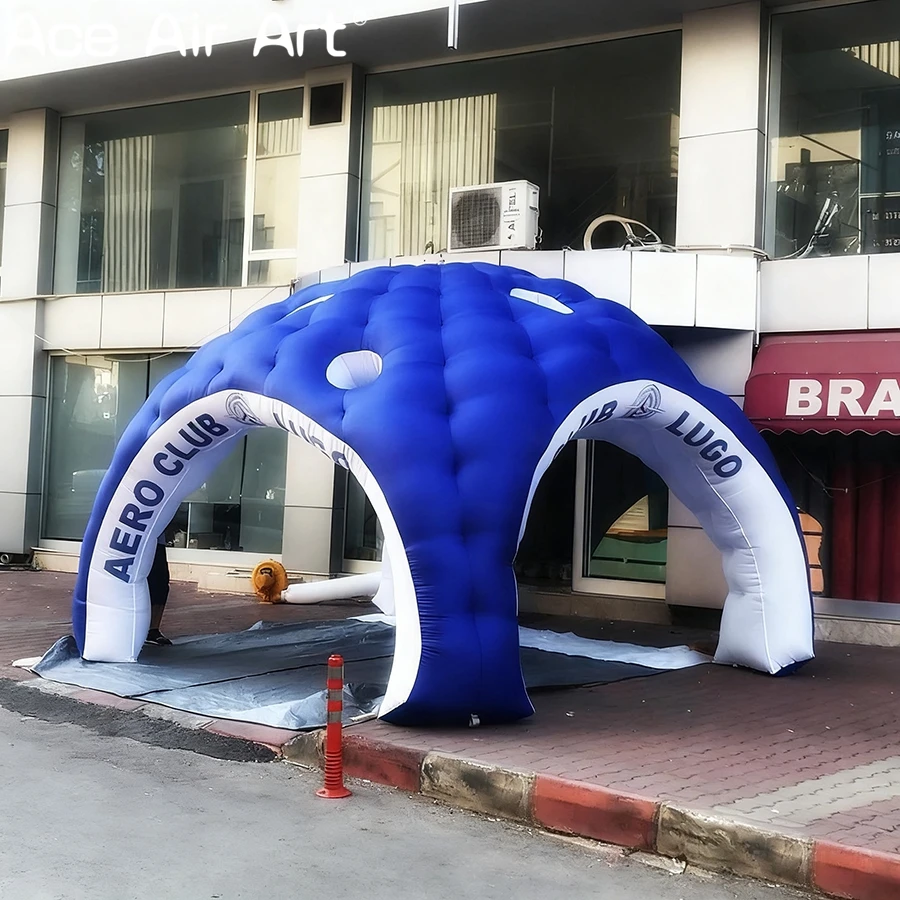 Área de recepção inflável inflável exterior azul gigante personalizada da barraca da abóbada para o lugar da reunião do evento