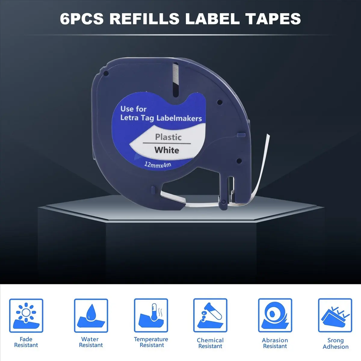 ABNP 6 шт. сменные ленты для этикеток, устройство для изготовления этикеток для 91331 белого цвета, 4 м x 12 мм, принтер для этикеток для устройства изготовления этикеток