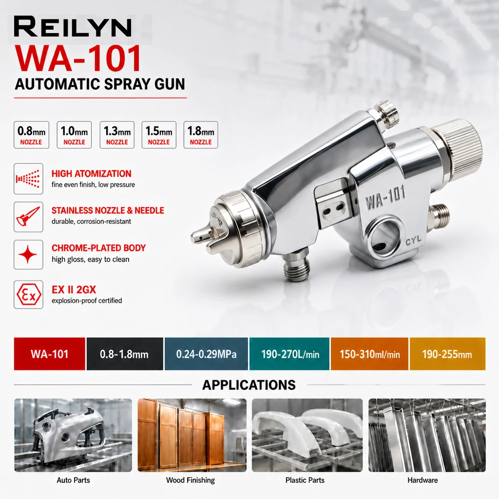 Reilyn WA-101 Automatic Spray Gun Spraying Equipment for Paint Atomisation for Hardware Wooden Products and Plastic Spraying