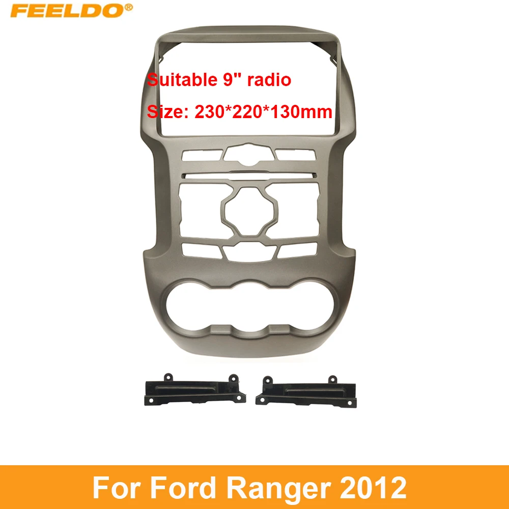 

FEELDO Car Audio Fascia Frame Adapter For Ford Ranger 2012 9" Big Screen 2DIN Dash Fitting Panel Frame Kit