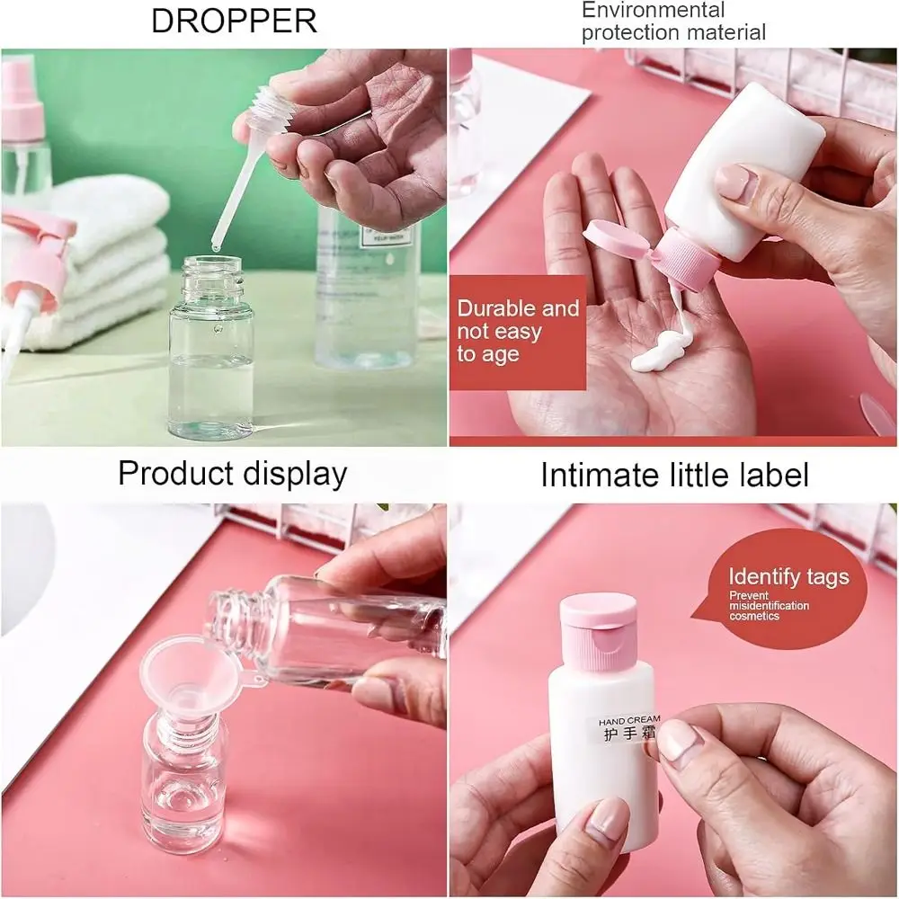 

10Pcs Clear Travel Bottle Sets Portable Press Type Spray Bottles Set Refillable Separate Bottle Cream Lotion Bottles