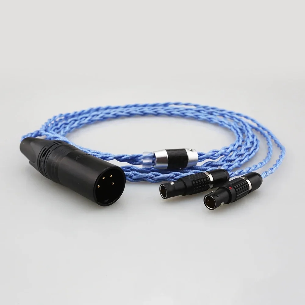 HIFI 2.5mm/4.4mm/3.5mm OCC Litz 실버 도금 업그레이드 케이블 Focal Utopia Fidelity Circumaural 헤드폰