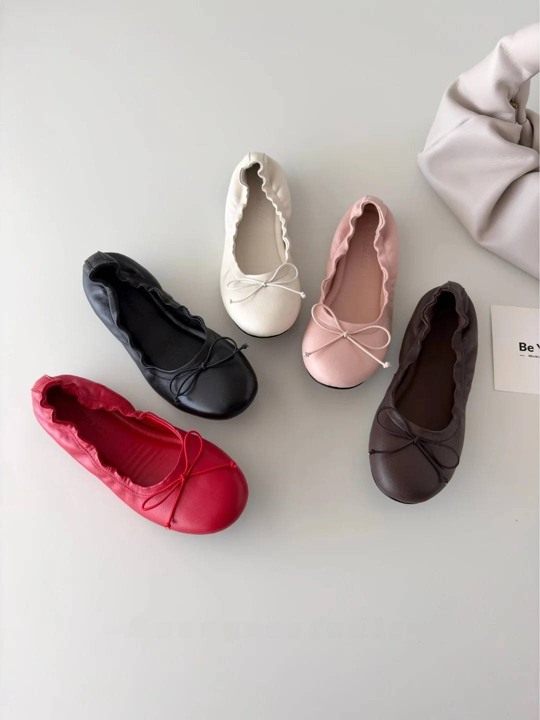 soft-leather-ballet-flat-shoes-with-knot-round-head-lightweight-comfortable-slip-on-women's-fashion-casual-shoes
