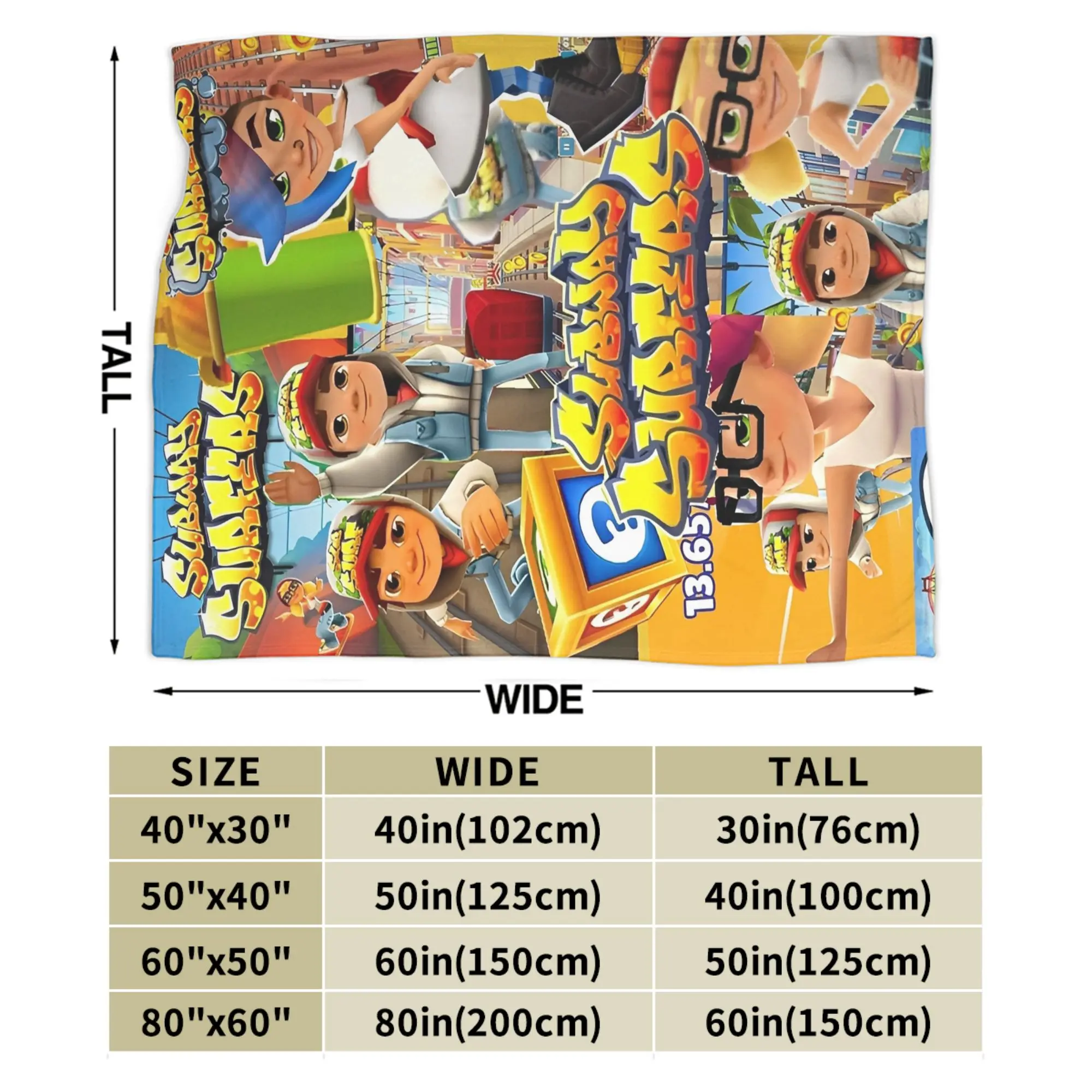 بطانية مطبوعة لعبة فيديو لمترو الأنفاق للرجال والنساء، بطانيات مريحة فائقة النعومة للسرير مقاس 50 × 60 بوصة، مقاسات متعددة #5