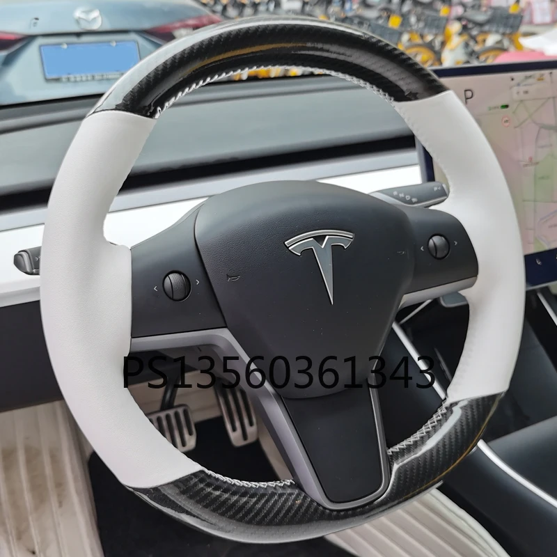 

Suitable for Tesla Model 3 Model S Model X Steering Wheel Carbon Fiber Grip Cover