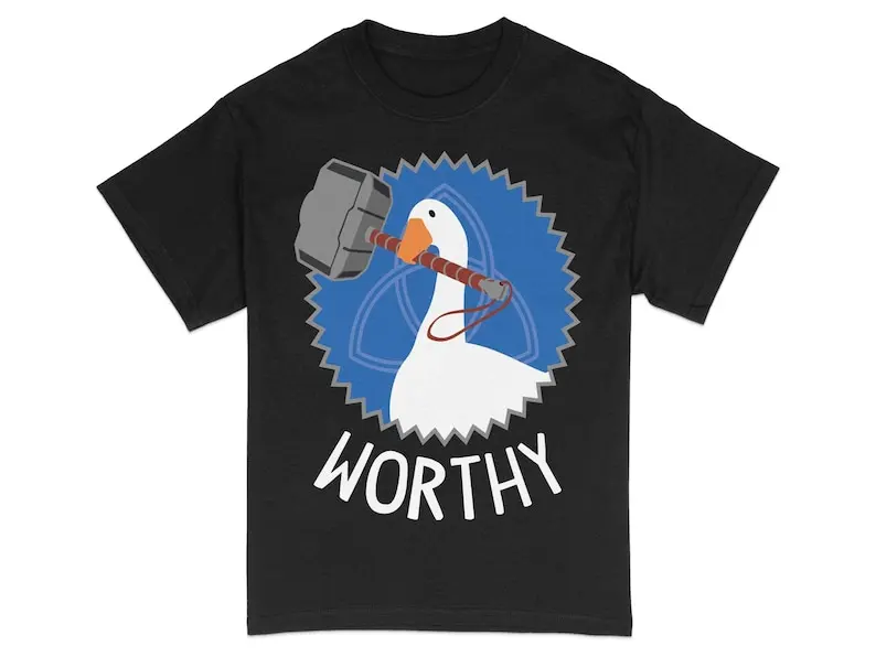 Worthy Goose Graphic Tee, Funny Fitness Bird T-Shirt, Athletic Animal Casual Shirt, Gym Humour Top