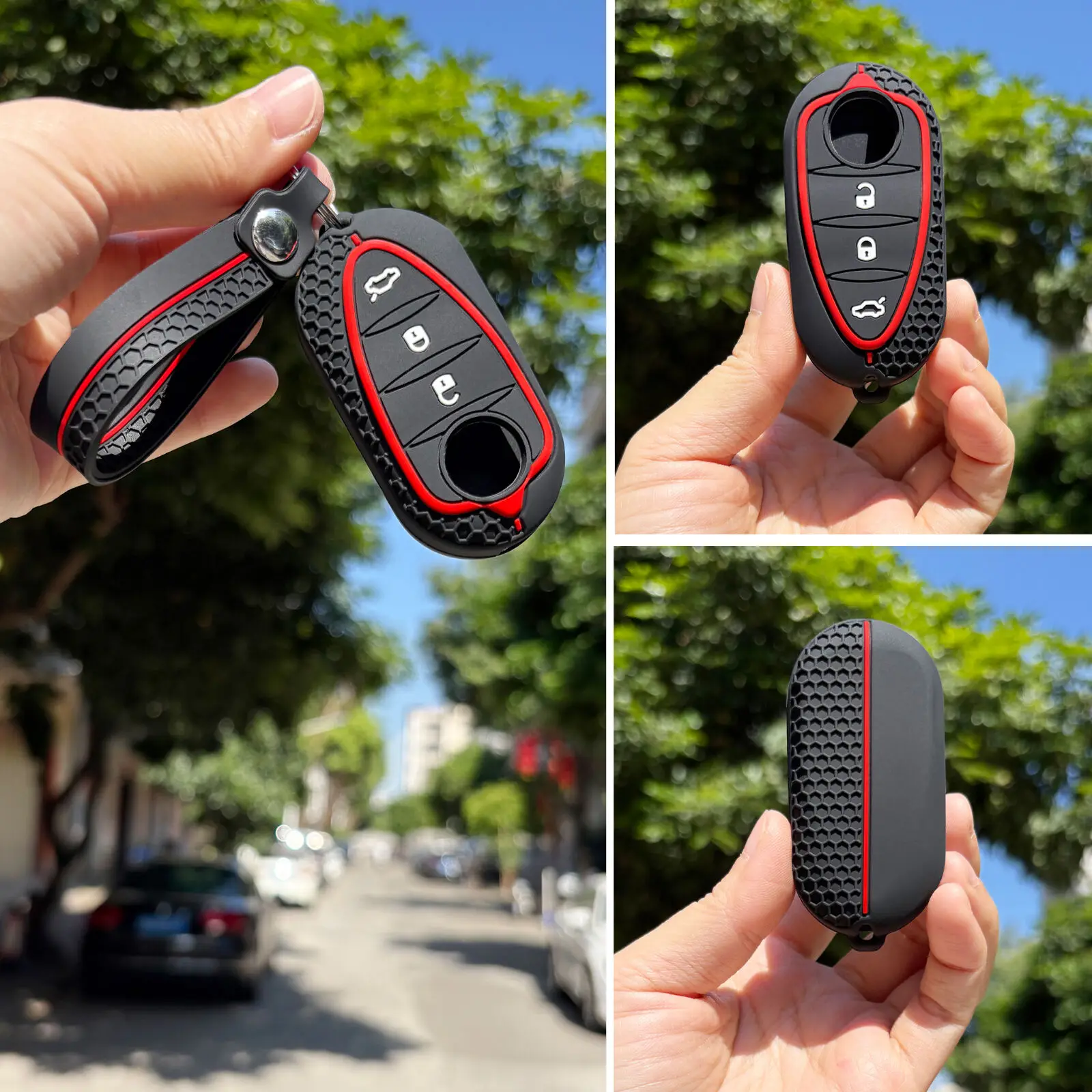 Silikon-Schlüsselhülle für Alfa Romeo Mito Giulietta 159 GTA 147 156 166 GTO Klappbarer Fernschlüssel Auto Schlüsselloses Zugangssystem Autozubehör