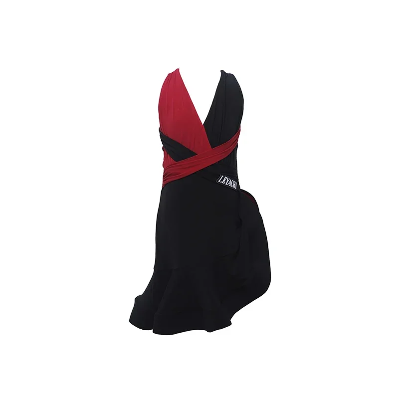 Vestido de baile latino con cuello Halter para niños, traje de competición, ropa de entrenamiento de salón de Tango de verano, vestidos de baile ChaCha para niñas YS5353