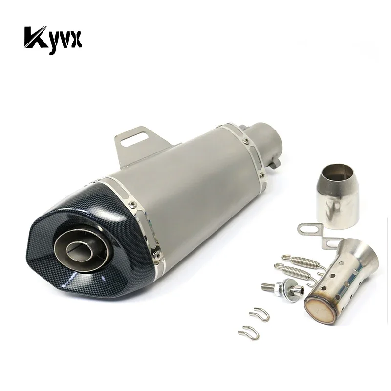 

with Db killer/stickers 38-51mm Universal motorcycle exhaust muffler for Z900 GSXR1000 SV650 R6 R3 R15 ZX6R ZX10 K7 MT07 ZX6R
