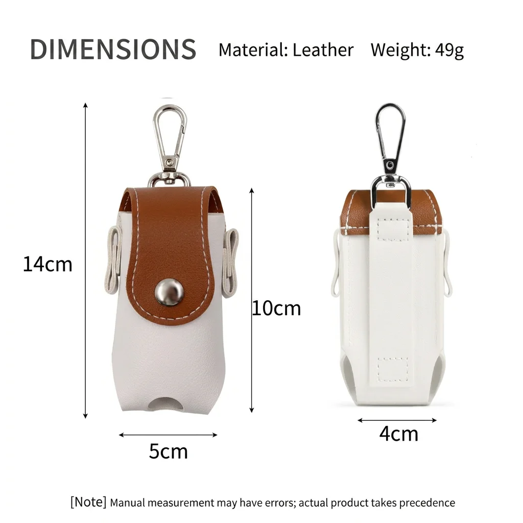 Pu Leather Golf Pouch Reinforced Golf Ball Case Golf Ball Waist Pouch Portable For Outdoor Golfing