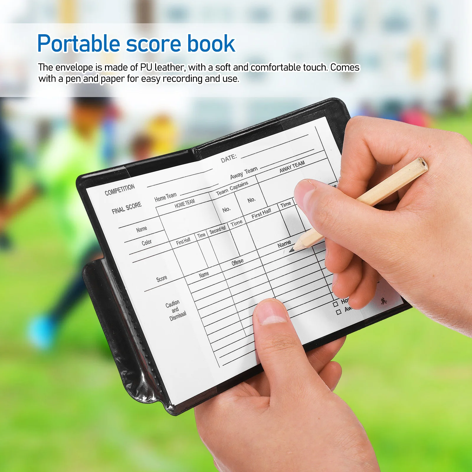 

2Set Red Yellow Referee Card Kit Portable Foldable Soccer Referee Tools Set Score Sheet Pencil Match Accessory