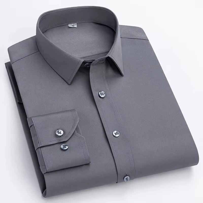 Chemise à Manches sulfpour Homme, Style Styliste, Business, artificiel astique, Déformable, Doux, Confortable, Classique, Solide, Porte-Documents, x130