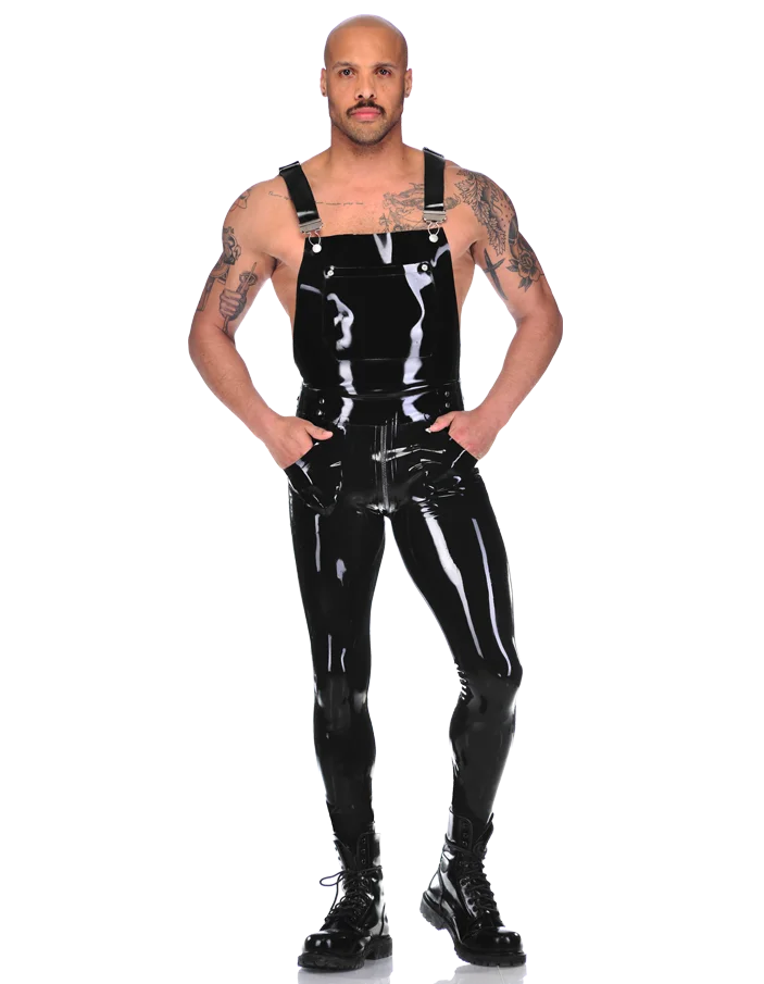 100% Latex Rubber Schwarz Sling Catsuit Kostüm Anzug Suit Back zip 0.4mm S-XXL Halloween fashion