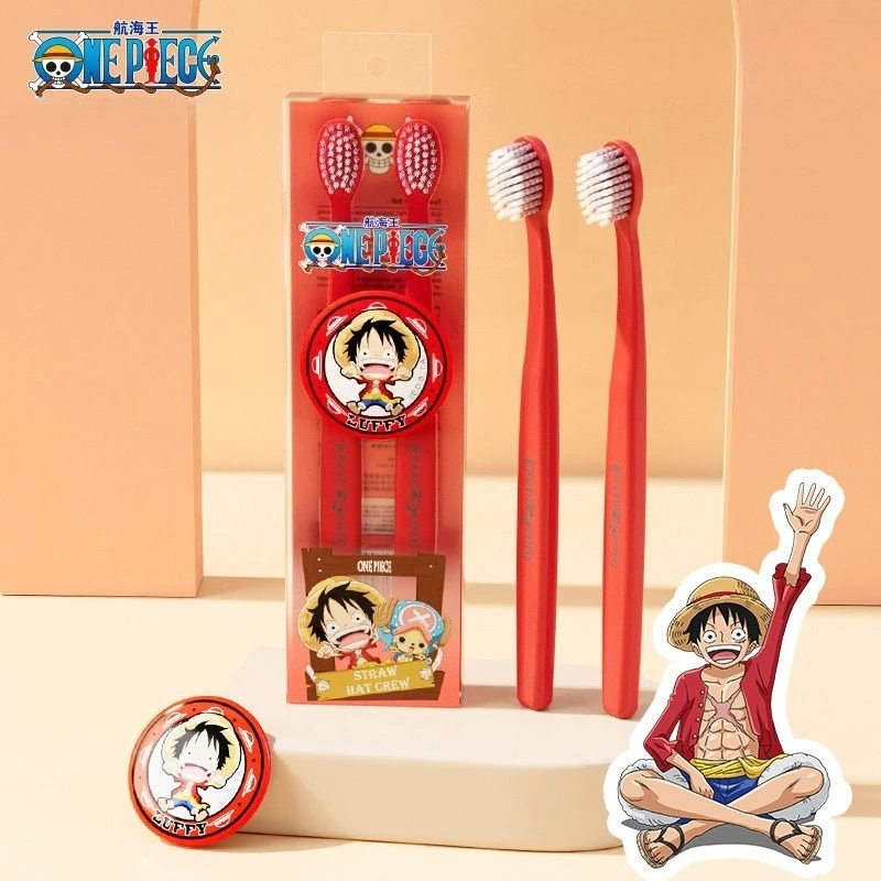 One Piece Luffy Zoro Usopp Sogeking Toothbrush Creative High-Value Couple Home Soft Bristle Spiral Wide-Head Brush Two-Piece Set