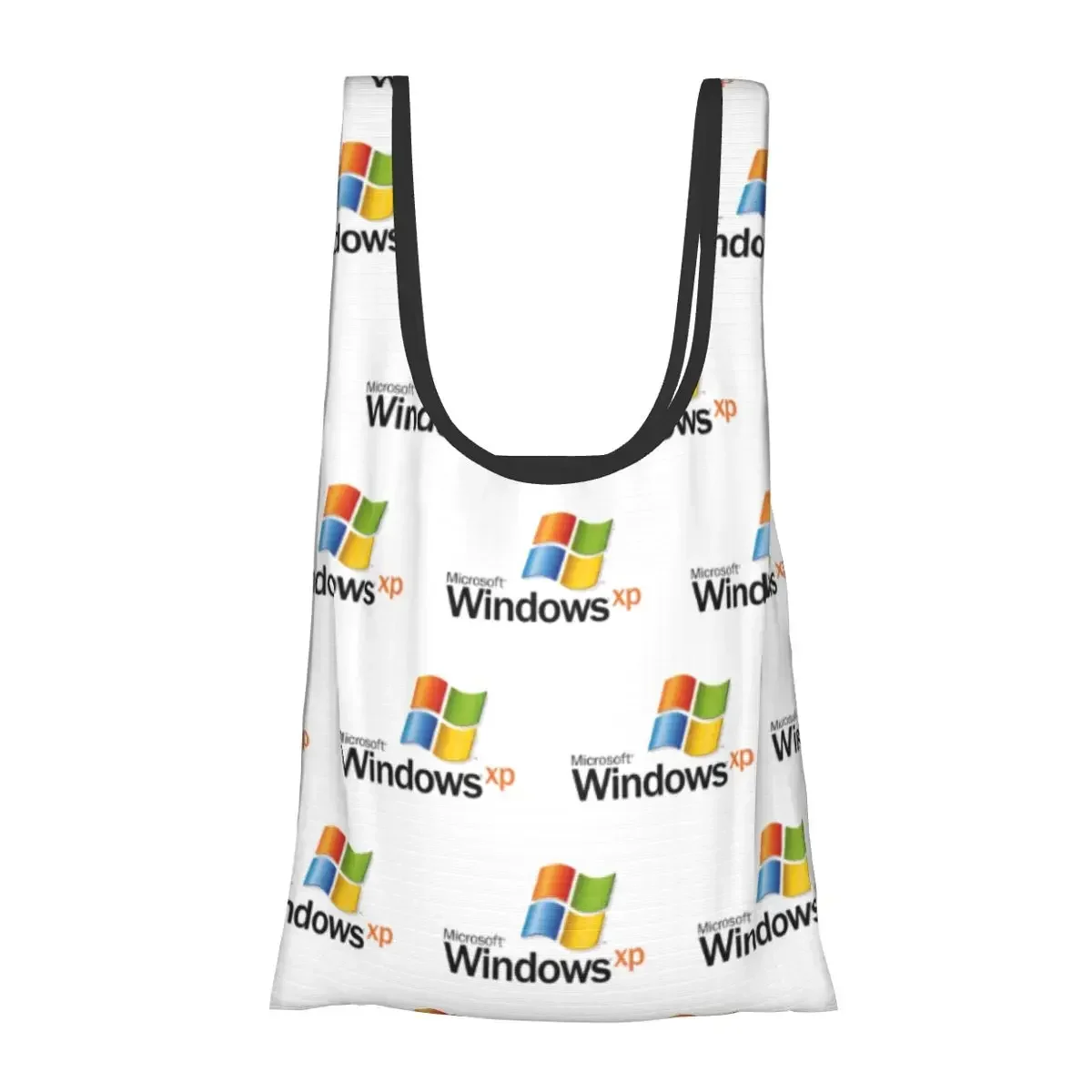 Windows Xp 2 Portable Tote Shopping Bags Large Capacity Shopper Bag Groceries Handbag Shoulder Bag
