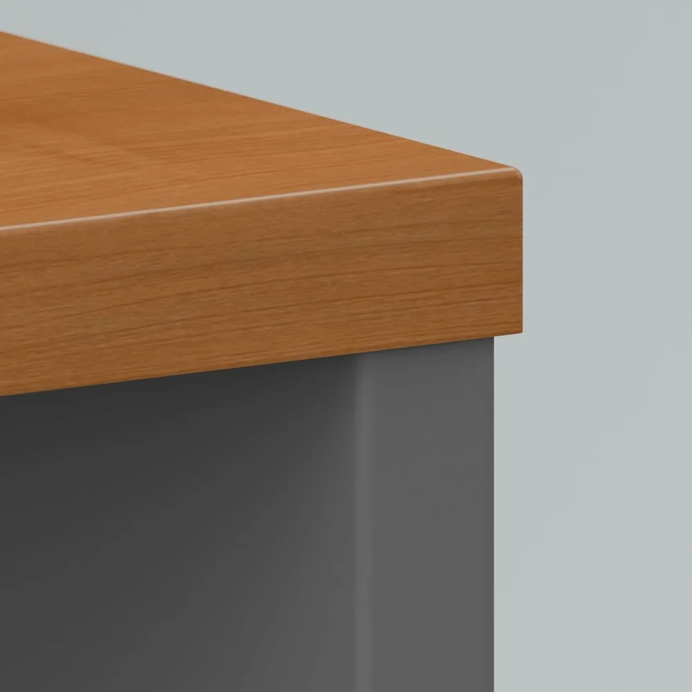 مكتب أثاث، مكتب كمبيوتر كبير للمنزل وأماكن العمل الاحترافية، 60 وات، رمادي كرزي/جرافيت طبيعي