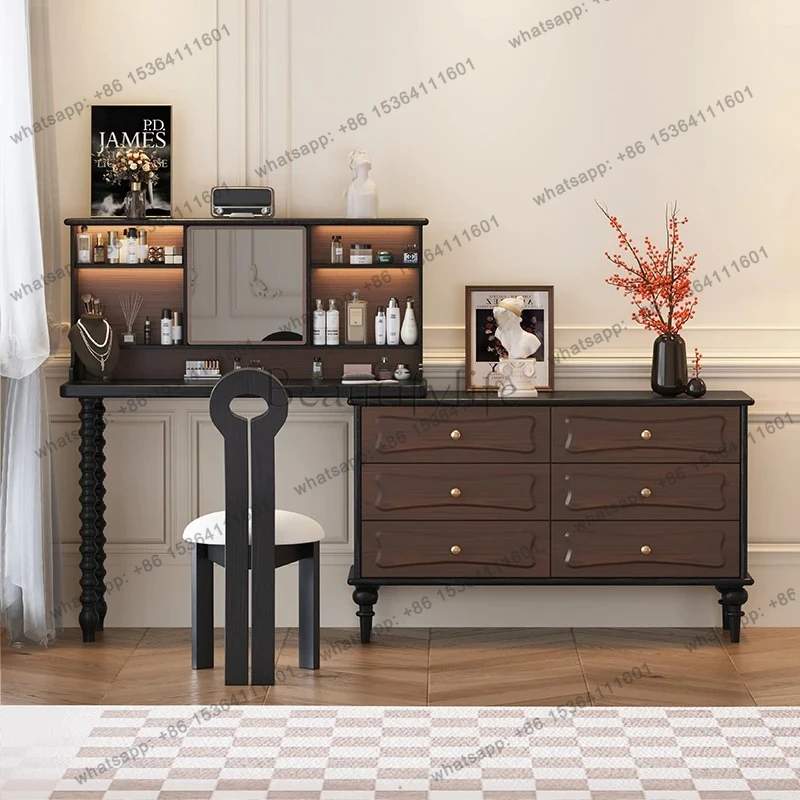retro dresser storage cabinet integrated bedroom household makeup table Internet celebrity makeup cabinet