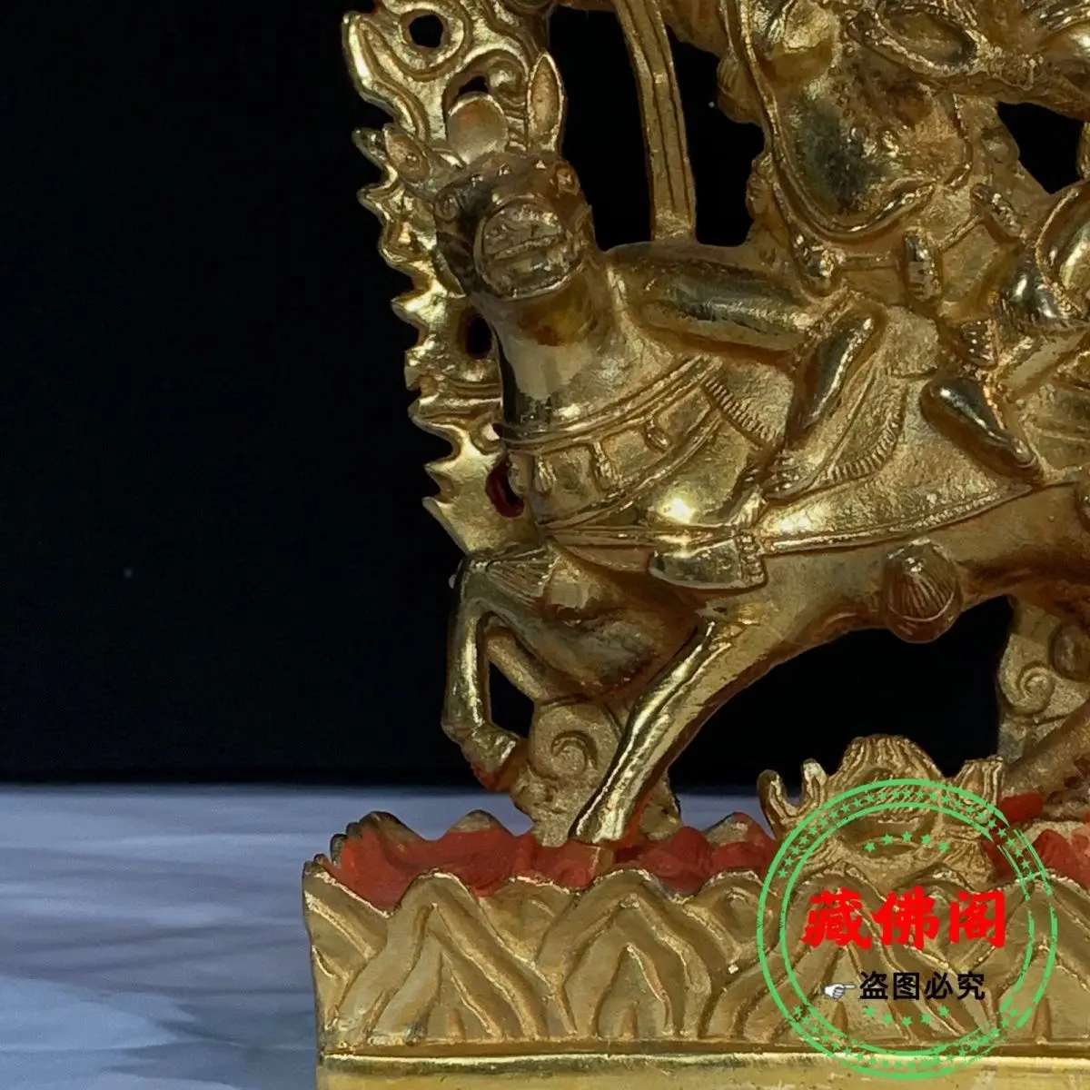 Seven-inch auspicious Tianmu pure copper 21 cm Tibetan Buddha gilded dharma hollow auspicious Tianmu household living room