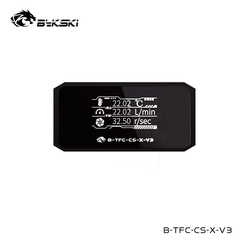

Расходомер Bykski, термометр, сигнализация скорости жидкости, цифровой OLED-дисплей в реальном времени для пользовательского водяного охлаждения, B-TFC-CS-X-V3