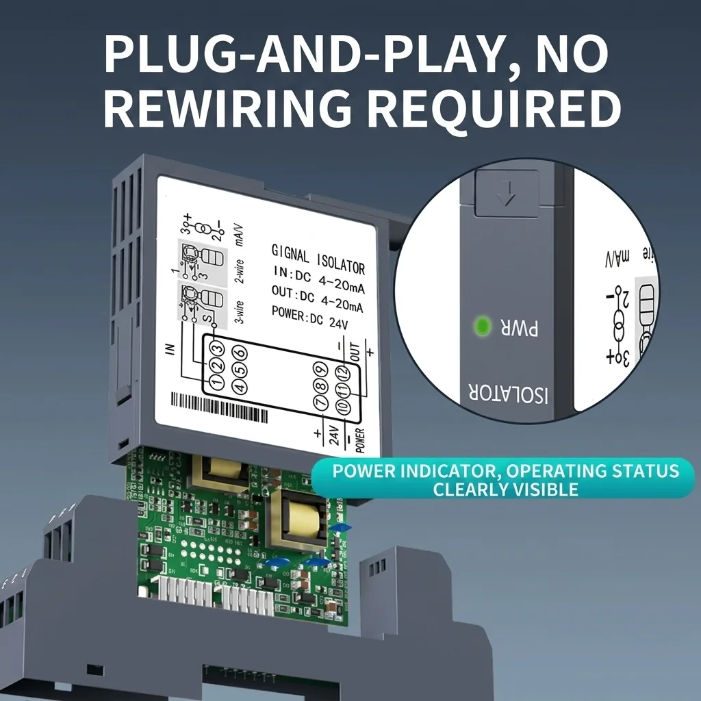 Signal Isolation Distributor DC0-100V DC0-200V 0-75mV Input 4-20mA 0-10V Output 2 In 2 Out Current Signal Isolator