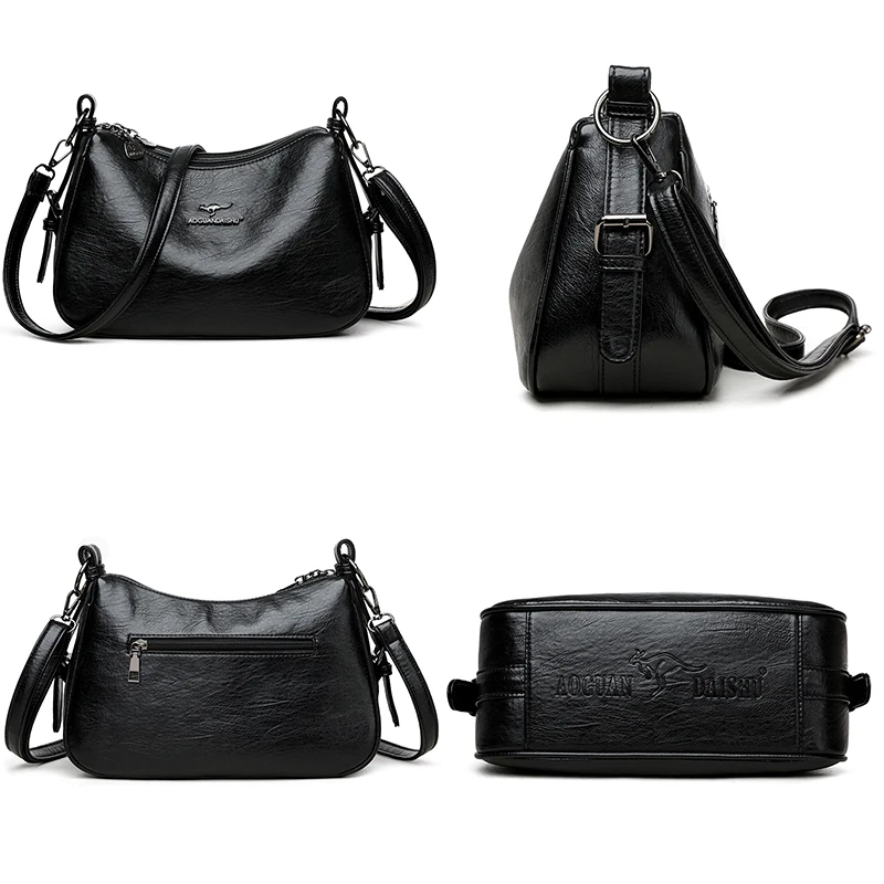 Luxury Designer Ladies Handbags New High Quality Leather Shoulder Bag for Women Female Retro and Minimalist Crossbody Bag Purses