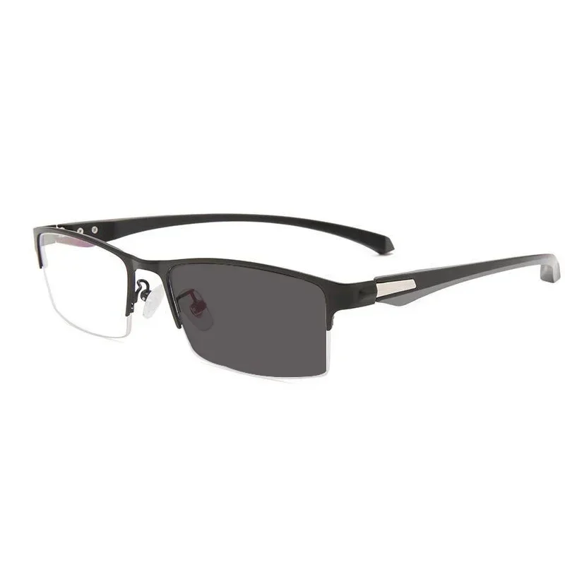 Progressive Multifokale Photochrome Lesebrille Anti-blau Licht Weit Anblick Gläser Männer Halb Rahmen Business Presbyopie Brille – Detail 14