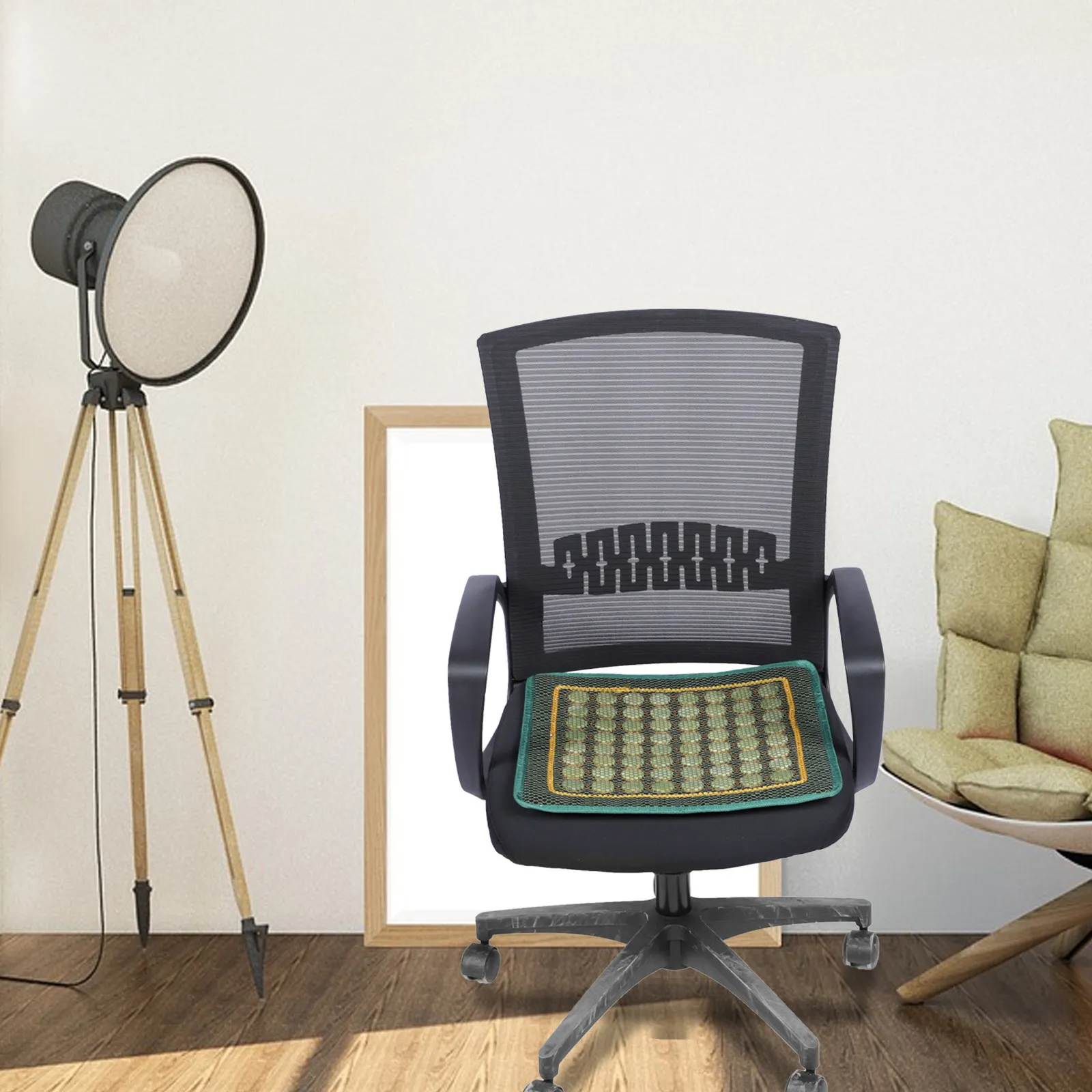 1Pcs Jade Seat Cushion Made of Genuine Natural Jade Stone Ergonomic Cushion for Office Home Store Bedroom Health