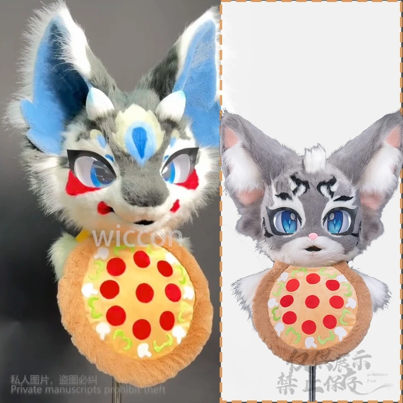 

Аниме пушистый комбинезон животное косплей костюм плюшевый шарф для пиццы Kawaii милый костюм милые аксессуары Cos кошка собака лиса по индивидуальному заказу