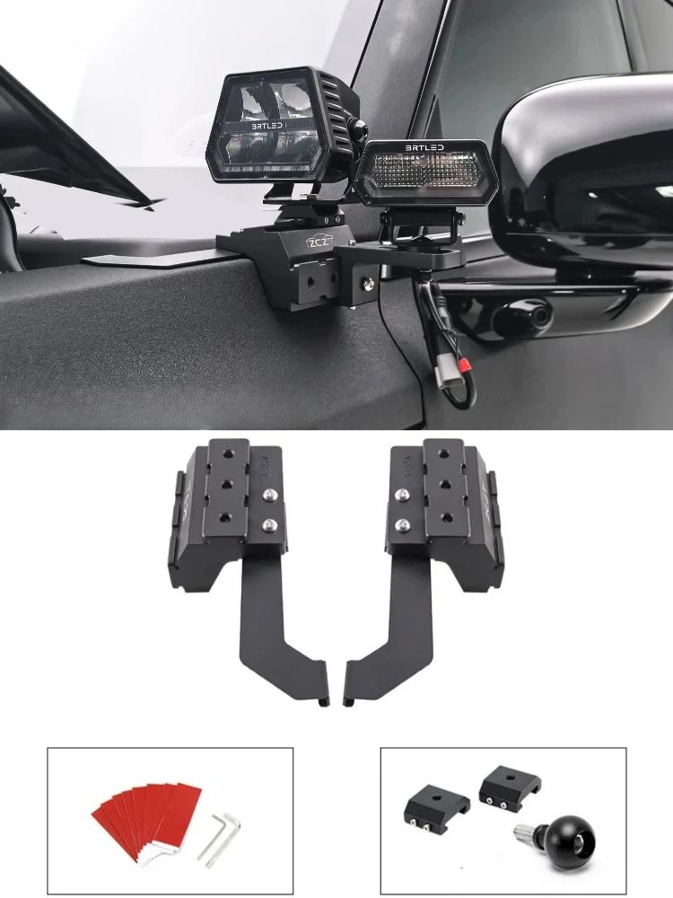 For Chery iCAUR iCAR V27 2025 2026 Car A-Pillar Dual Light Expansion Bracket Front Hood LED Spotlight Quick-Release Lamp Stand