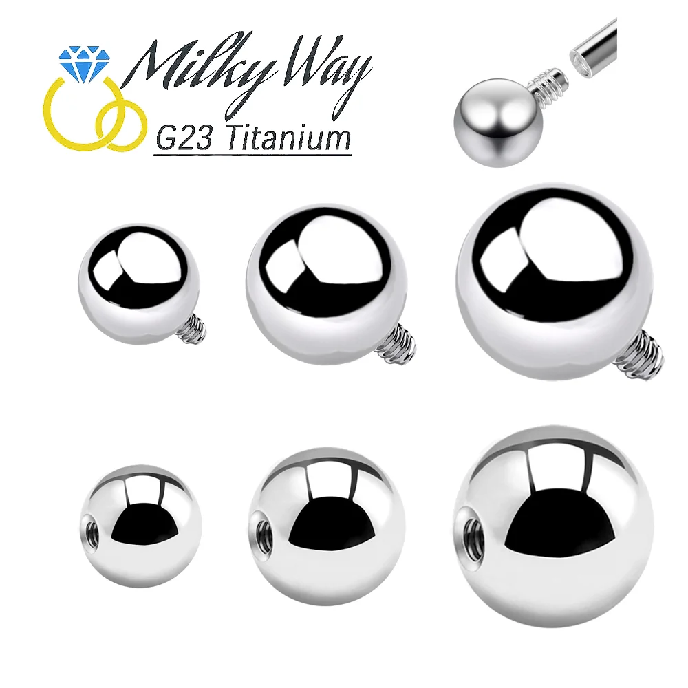 

10/50pcs ASTM F136 Titanium Top Ball 3/4/5mm Internal Threaded Piercing Accessories Barbell Body Piercing Jewelry Top