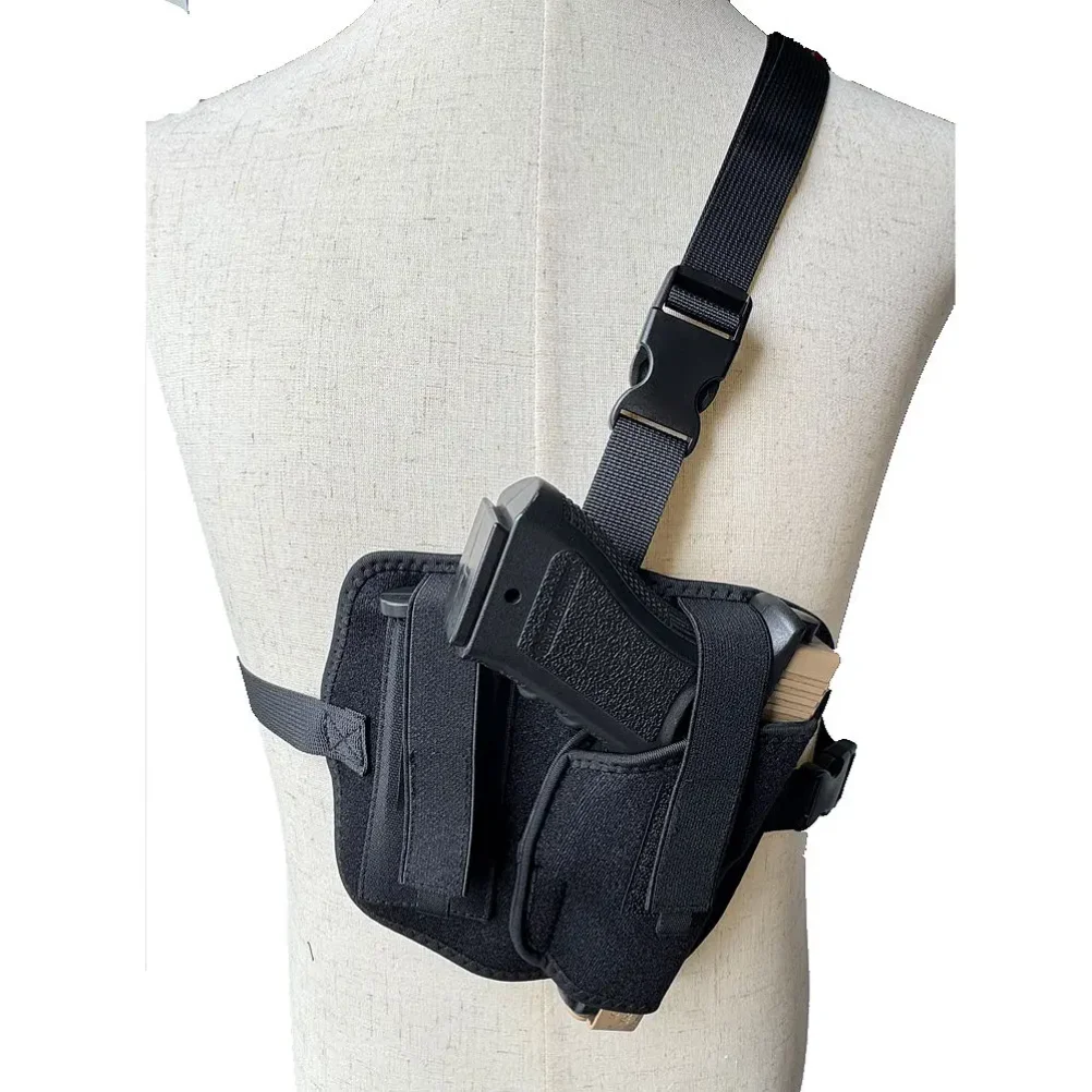

Tactical Chest Rig Gun Holster Concealed Shoulder Holster with 9mm Mag Pouch for Universal Pistol Glock17/19 BerettaM9/PX4 1911