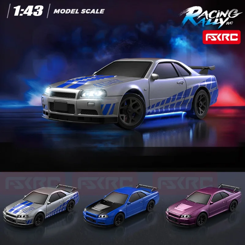 New alloy RC remote control car full scale 1:43 four-wheel drive high-speed drift car simulation racing car children's toy