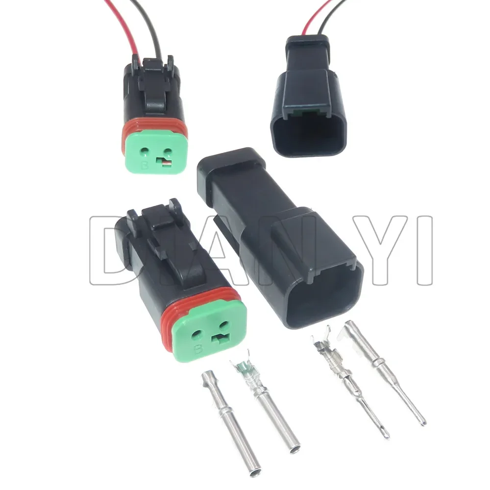 1 Set 2 Way DT04-2P-E005 DT06-2S-EP06 AC Assembly Auto Docking Adaptor Car Waterproof Sealed Connector Automobile Wire Socket