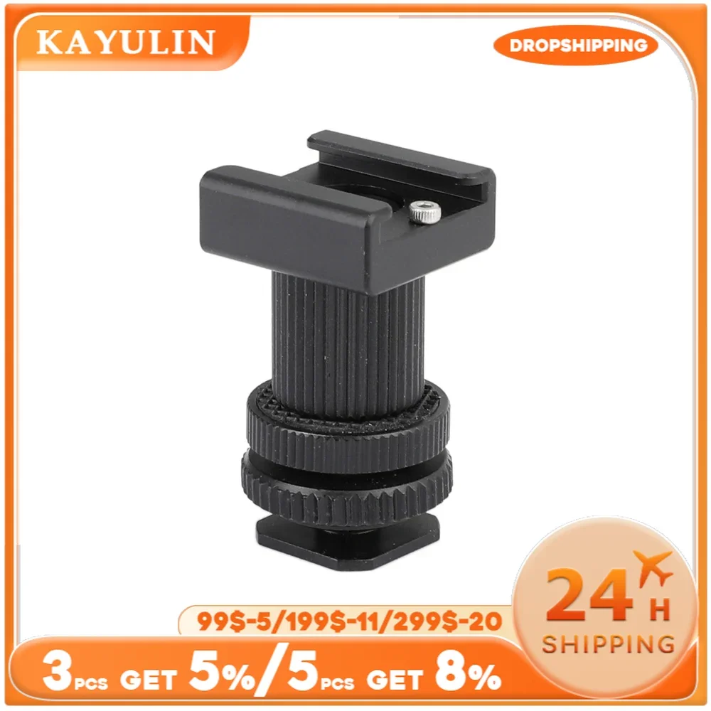 Kayulin camera accessories Double-ended Cold Shoe Mount Bracket Adapter for microphone camera cages