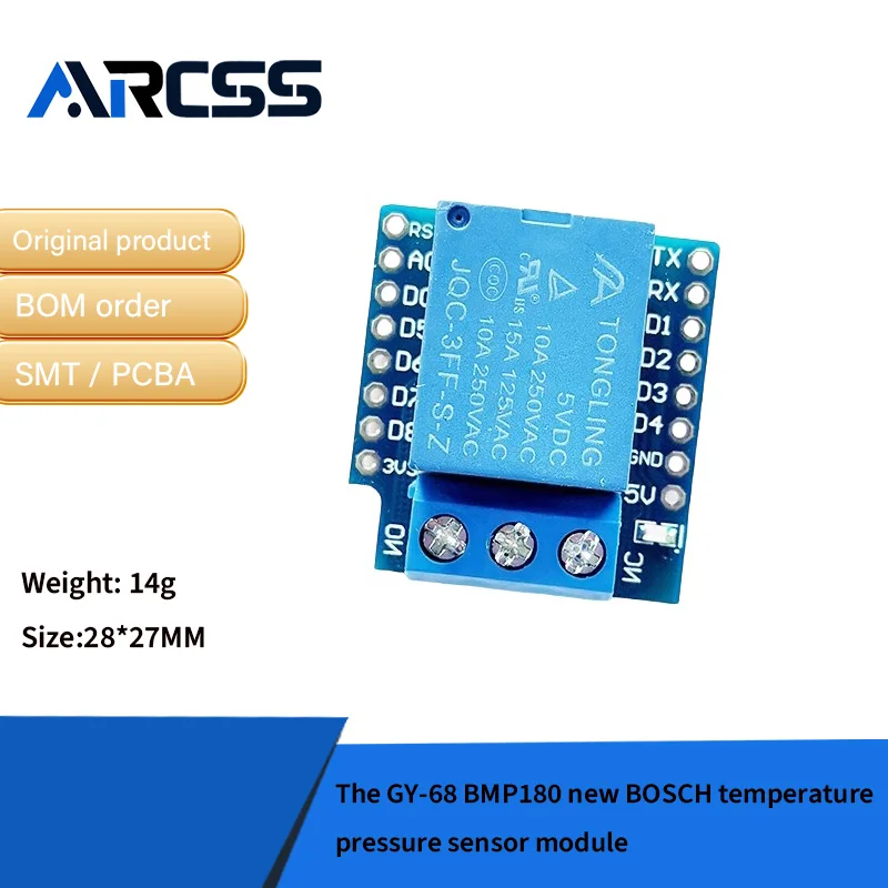 Module de relais 2 pièces/1 canal, déclencheur de haut niveau pour mini carte d'extension WIFI D1, panneau d'apprentissage, extension de relais