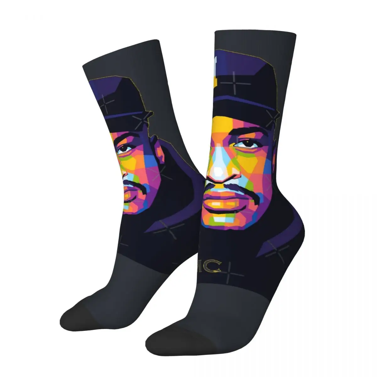 Funny The God MC Rakim Sock for Men Hip Hop Vintage pop rapper Quality Pattern Printed Boys Crew Sock Casual official-website