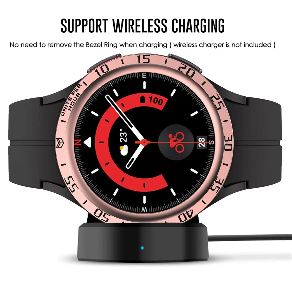 Behua metal moldura anel estilo caso para samsung galaxy assista 5 pro 40mm/44mm smartwatch capa esporte adesivo caso pára anel