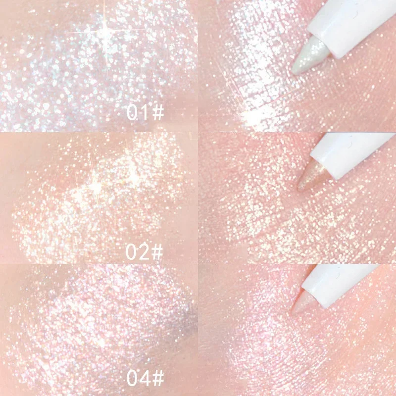 قلم تحديد الجفن الأبيض الماسي لتفتيح العين اللامعة، عصا ظلال العيون الذهبية لظلال العيون لنتائج المكياج المذهلة