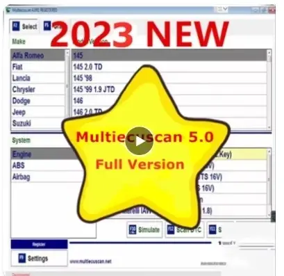 Neue Multiecuscan-Fiat-Originalsoftware 2023, Multiecuscan V4.8 für Fiat/Chrysler/Dodge/Jeep/Suzuki-Scanner-Software V4.7 Work