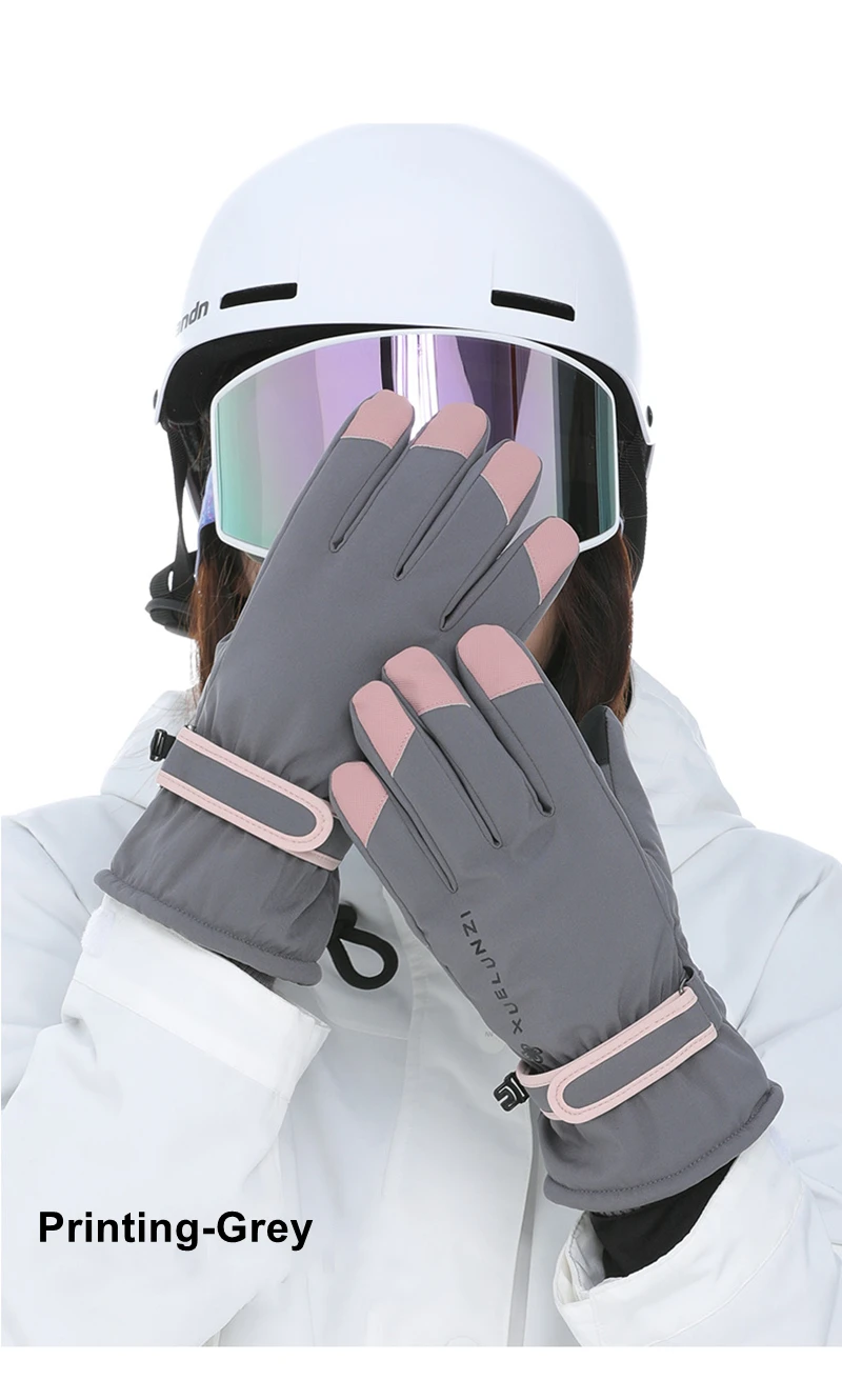 Women Ski Gloves Waterproof Cycling Gloves Winter Touch Screen Bicycle Gloves Outdoor Scooter  Riding Motorcycle Ski Warm Glove