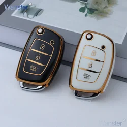 3/4 Botton Car Key Case Fob Cover Shell for Hyundai I30 I35 IX20 Solaris Verna Creta Ix25 Tucson Ix45 I40 I10 I20 HB20 IX35 I45