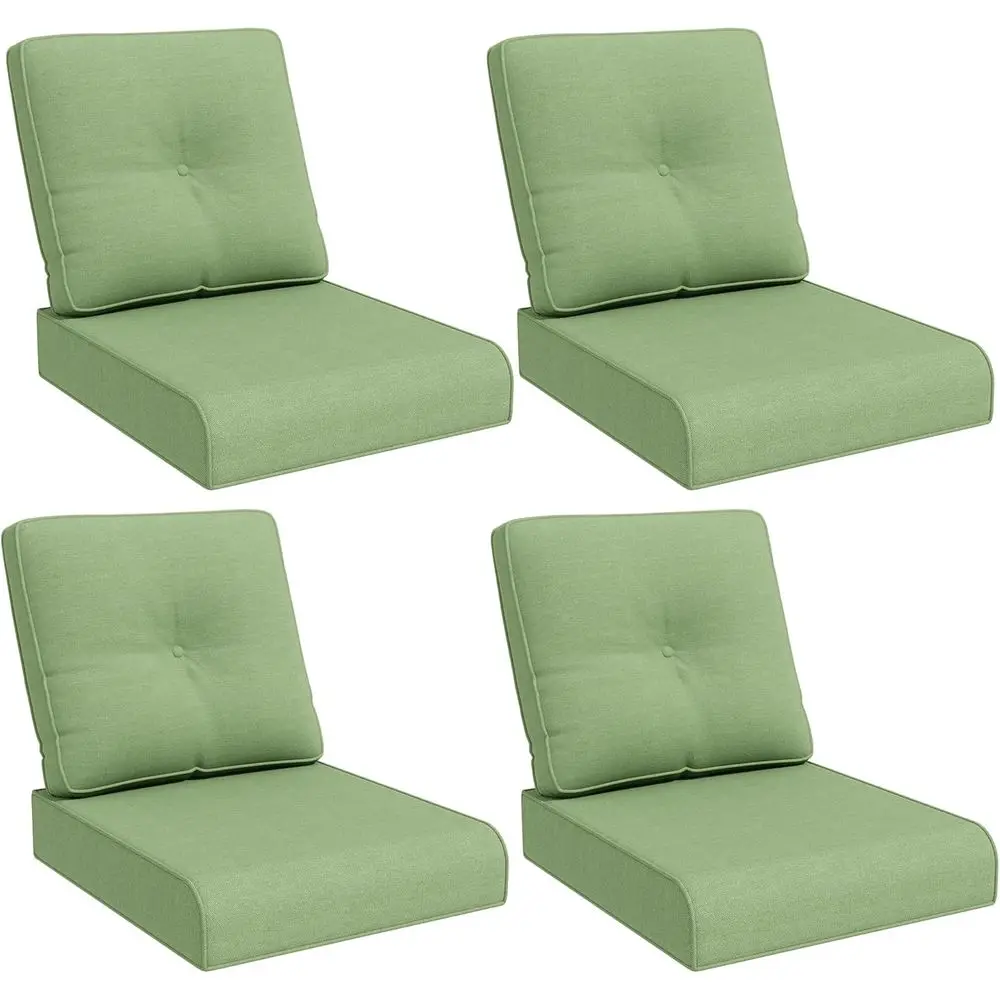 

Green Outdoor Deep Seat Cushion Set, 22x25/22x24 Inch, Water-Resistant, Thick Patio Furniture Covers (4 Pieces)