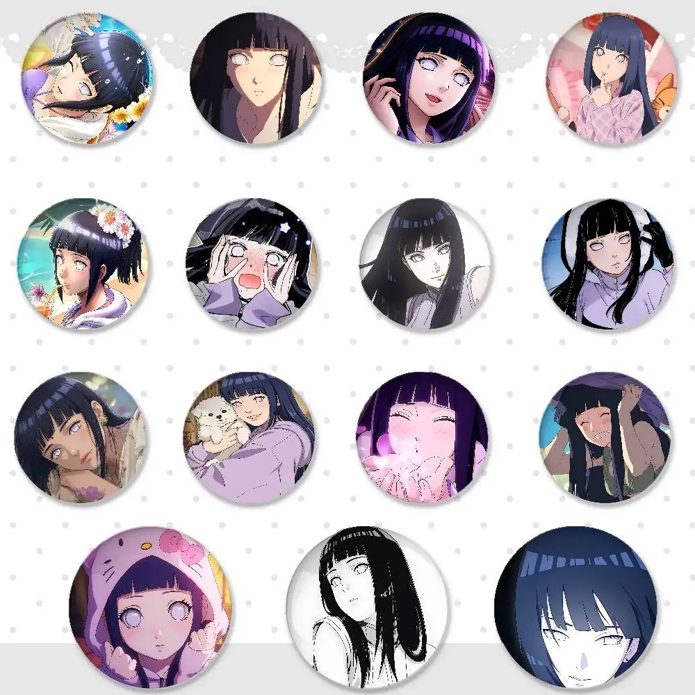 Hinata Hyuga Badges Tinplate Soft Button Pin Brooch Metal Badge Custom Jewelry Accessories Hat Bag Lapel