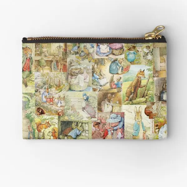 Beatrix Potter Collage  Zipper Pouches Wallet Money Socks Men Key Bag Packaging Cosmetic Storage Women Coin Panties Underwear