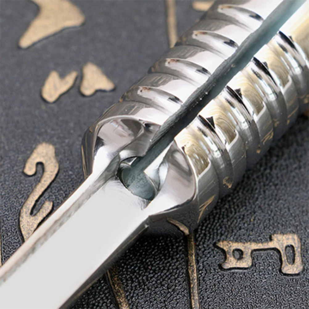 

Stainless Steel Grip Integrated Equipment Handle Tips for Coil Supplies Embroidery Accessories - (Silver)