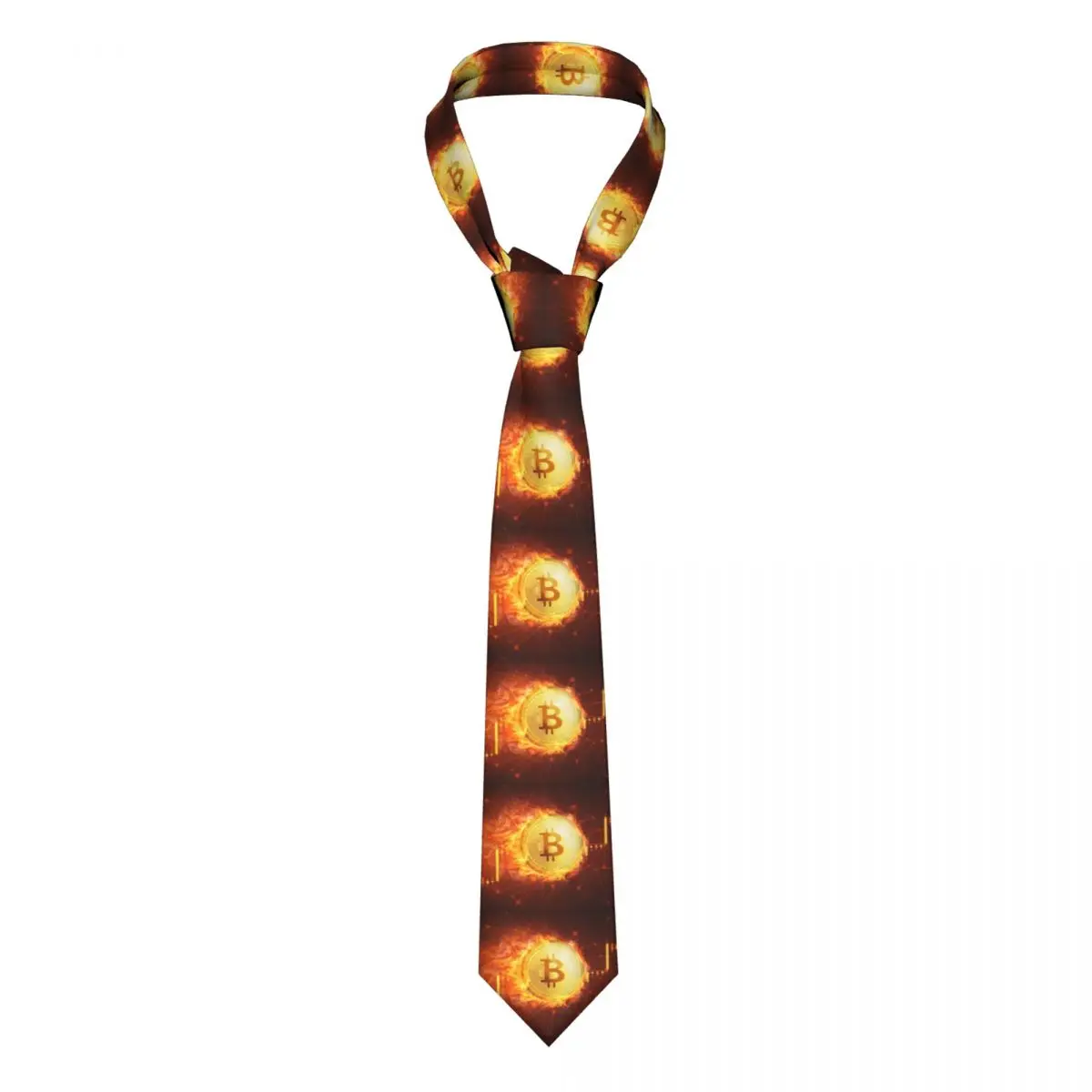 

Formal Bitcoin Coin Neck Ties for Wedding Custom Mens Btc Crypto Currency Neckties