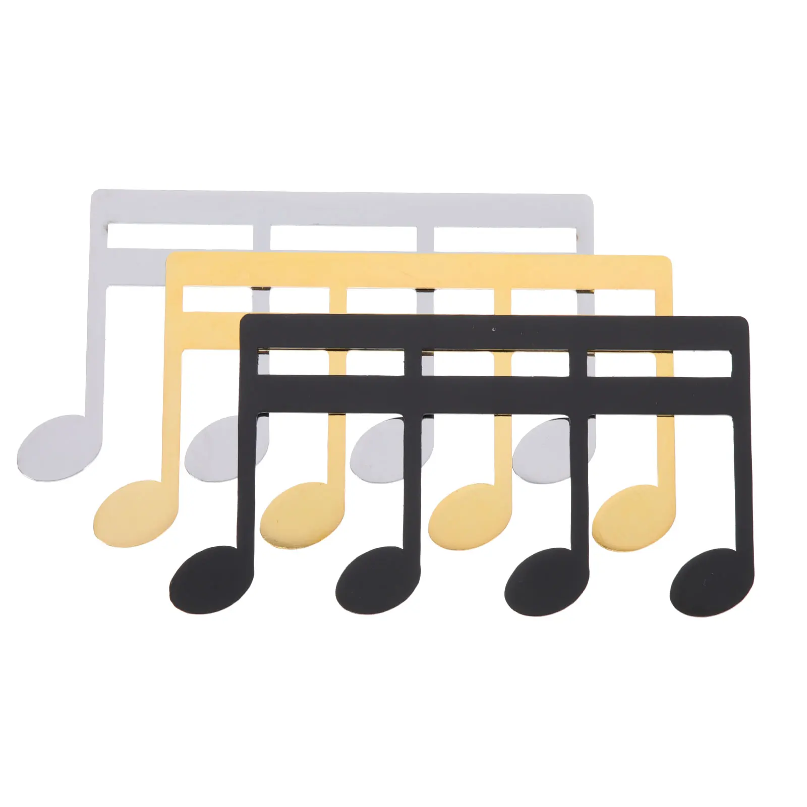 

3 Pcs Music Note Shaped Score Holder Folder Metal Bookmark Clip Paper Stand Page